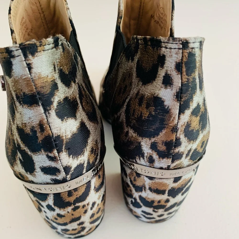 Antonio Melani Maxine Leopard Block Heel Booties